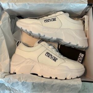 Versace Jeans Couture White Sneakers Size 8men Size 9women